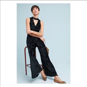 Black velvet jumpsuit